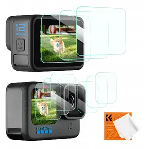 Screen and Lens Glass Protection Set for GoPro Hero 12/11/10/9 Black by K&F (3x)