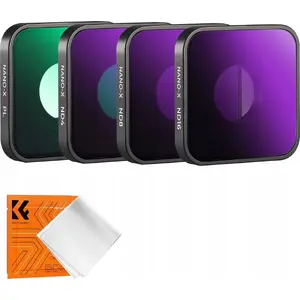 K&F 4-in-1 Filter Set for GoPro Hero 4K — Neutral Density ND4 ND8 ND16 and Polarizer PL, Gray