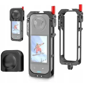 Puluz Frame Mount housing bracket for 2x ISO mounts for GoPro with cover for Insta360 X5