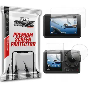 Screen protector GrizzGlass HybridGlass for DJI Osmo Action 4 — tempered hybrid glass protective film