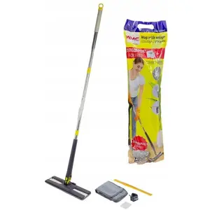 Lovrin mop with wringing mechanism 'butterfly' and scraper WMC-3H (blue)