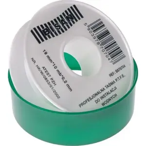PTFE Tape Bisan B870704 0.20 mm x 19 mm x 10 m – sealing tape