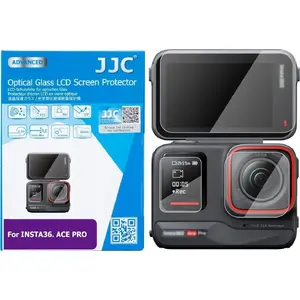 Lens Cover Set JJC for Insta360 Ace Pro — Tempered Glass Screen Protector and Lens Caps