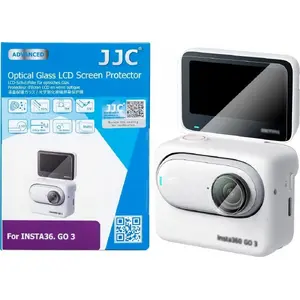 Lens and LCD Protective Glass Set JJC for Insta360 Go 3 — tempered lens protector and LCD screen protector