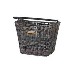 Корзина для велосипеда Basil Bremen Rattan Look KF передняя — черная, 270×290×350 мм