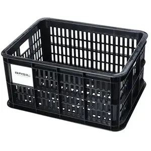 Bicycle crate Basil Bicycle Crate S — 17.5L recycled synthetic, black, handlebar/rack mount