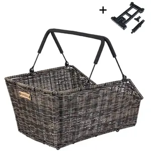 Rear Rack Basket Basil Cento Rattan Look MIK, waterproof, nature brown, MIK System ready