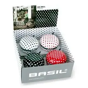 Bicycle bell Basil Big Bell Polkadot 80 mm, mix colors, set of 4 (BAS-50403)