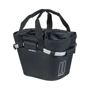 Basil Classic Carry All KF Priekšējā velosipēda soma 15 L Poliesters Melna — Priekšējā stiprināšana, 370×250×280 mm