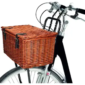 BICYCLE GEAR wicker front bicycle basket 45×30×25 cm, front-mounted, natural wicker