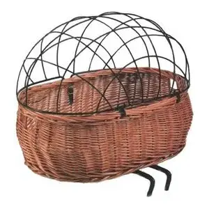 Front Bicycle Basket Basil PLUTO for Pets with Cushion, Varnished Natural Wicker (BAS-53007)