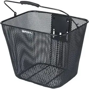 Basil bicycle handlebar basket Bilbao by KlickFix, steel, black