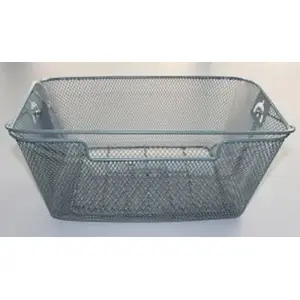Rear Rack Basket Basil BASKET-4 with bottom hooks, steel silver (BAS-11118)