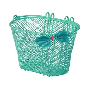 Basil Jasmin Bow-tie Front Bicycle Basket, Steel, Mint, 280×200×190 mm