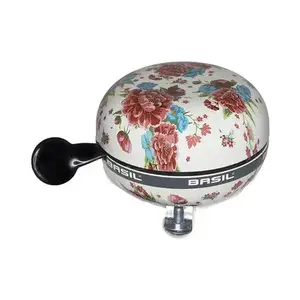 Bell Basil Bloom — metal bell, multicolour/white pattern, 80×80×110 mm