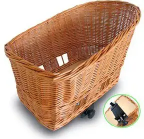 Rear Basket for Pets Basil PASJA 50 cm SENNA with clamp mounting, varnished natural wicker (BAS-54017)