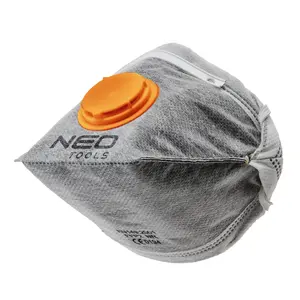 Foldable particulate half mask with active carbon and valve FFP1 — NEO tools 97-311, pack of 3
