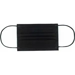 Disposable Protective Face Mask 50 pcs, black — no brand, 3‑ply single‑use surgical-style mask