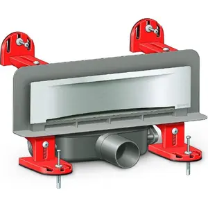 Linear Shower Drain Kessel Scada Wave with Wall Grate and LED Lighting 30 cm