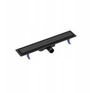 Linear shower drain CERSANIT TAKO 60 with double-sided grate, black, model S907-017