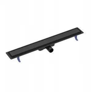 Linear shower drain CERSANIT TAKO 80 with double-sided grate, black (S907-019)