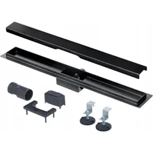 Линейный душевой трап SCHLOSSER PLATINUM 700, черный матовый, модель 606500002.RAL90051