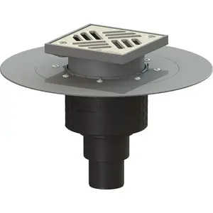 Floor drain Kessel Wpust Ecoguss DN 50 vertical outlet with stainless grate 138x138 and glued flange
