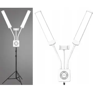 Divkārša lokana LED kosmētikas un foto/video lampa MichaelMarinelli SB9001 40W ar tālvadību, balta