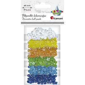 TEKA plastic half-ball beads set, 6 colors, 3.5 g each