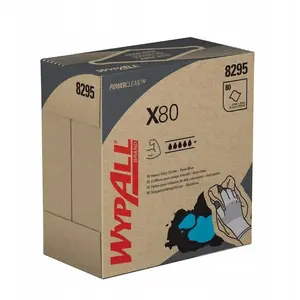 WYPALL* Kimberly-Clark WypAll X80 Power Clean Pop-Up Box, atkārtoti lietojamas salvetes pa loksnēm, zilas