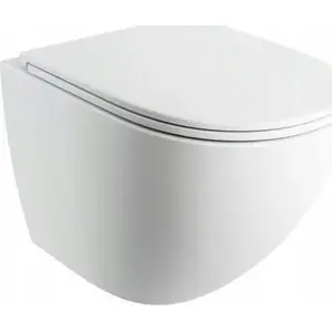 Подвесной унитаз Omnires OTTAWA COMFORT 54×37 см с сиденьем с мягким закрыванием, матовый белый