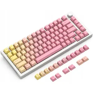 Keycap set Aptel Glorious GPBT Pink Grapefruit Forge — PBT keycaps, sculpted profile
