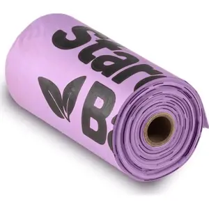 Compostable Pet Waste Bags Starch Bag STARCHBAG 1 roll x 15 pcs, lilac