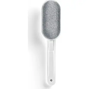 Fabric brush NPC Polska Rayen — white, handheld clothes brush