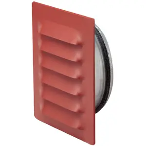 Exhaust/ventilation grille Fresh Murrist i metal 145×145 mm with Ø100 mm spigot, red