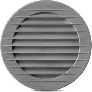 Ventilācijas restīte airRoxy 02-220 apaļa ar sietiņu Ø90 pelēka