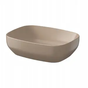 Раковина накладная CERSANIT Larga прямоугольная 50×38 см коричневый матовый
