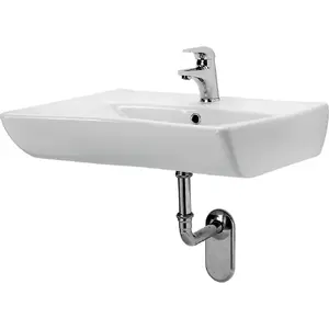 Ceramic wall-mounted sink Cersanit Etiuda 65 — rectangular, 660×550 mm, 20.4 kg