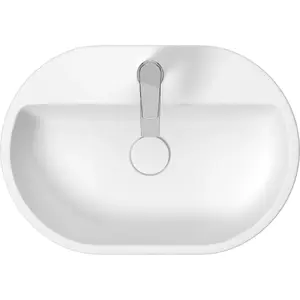 Washbasin CERSANIT Caspia Oval 60 cm K11-0099 — ceramic oval sink, 60 cm width