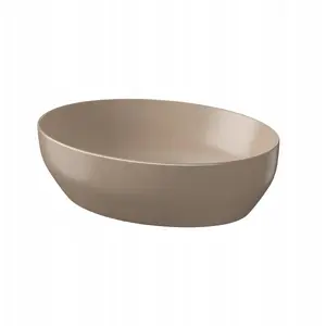 Накладная раковина CERSANIT Larga Elipsa 50×38 см коричневый матовый