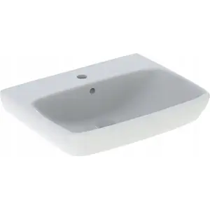 Washbasin Geberit Selnova Square 60 cm, 18 cm height, 46 cm depth, with overflow and tap hole