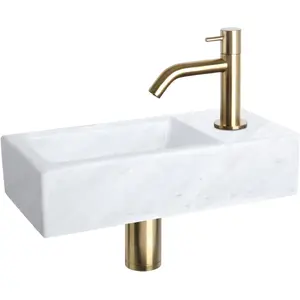 Bathroom marble washbasin 50 cm white — No name 535305003