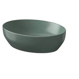Раковина накладная CERSANIT Larga Elipsa 50×38 см, матовый зелёный