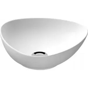 Washbasin 40 cm countertop irregular matt white — MITO by Cersanit (model K711-002)