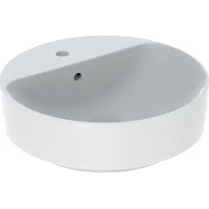 Countertop washbasin Koło Variform round D45 cm H15.8 cm with overflow and tap hole