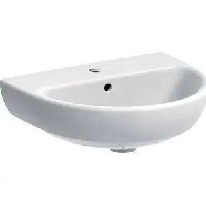Washbasin GEBERIT Selnova compact washbasin B50 cm H18 cm T41 cm with overflow and tap hole