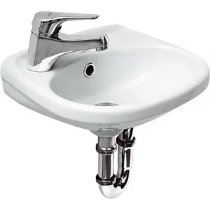 Wall-mounted ceramic sink CERSANIT EKO 35 — oval, 350×305 mm