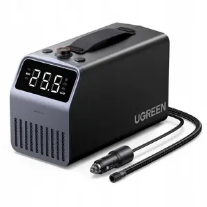 Gaisa kompresors UGREEN pārnēsājamais elektriskais sūknis 150 PSI 12V ar digitālo displeju, pelēks