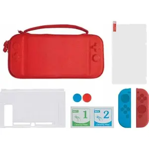 MARIGames 6‑1 komplekts priekš Nintendo Switch — futrālis un aizsargstikls, sarkans (SB7380)