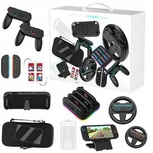 Accessory Kit 14-in-1 for Nintendo Switch 2 by JYS — holders, case, charger, stand